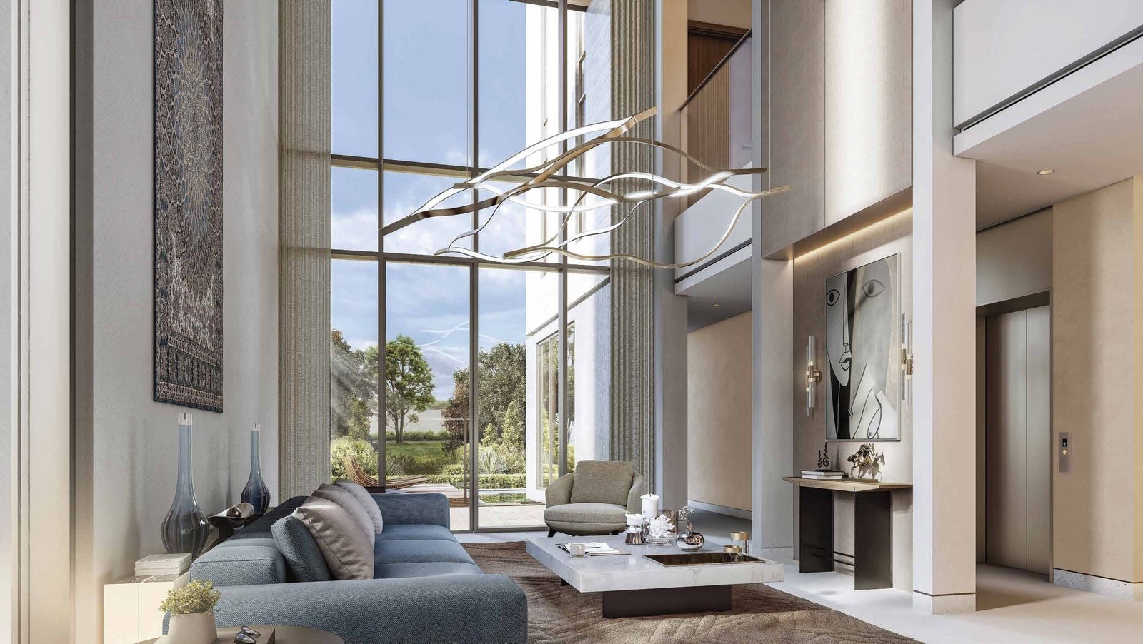 Garden villa entrances at The Terraces at Sobha City Abu Dhabi, UAE highlighting defined arrival courts and premium landscaping.