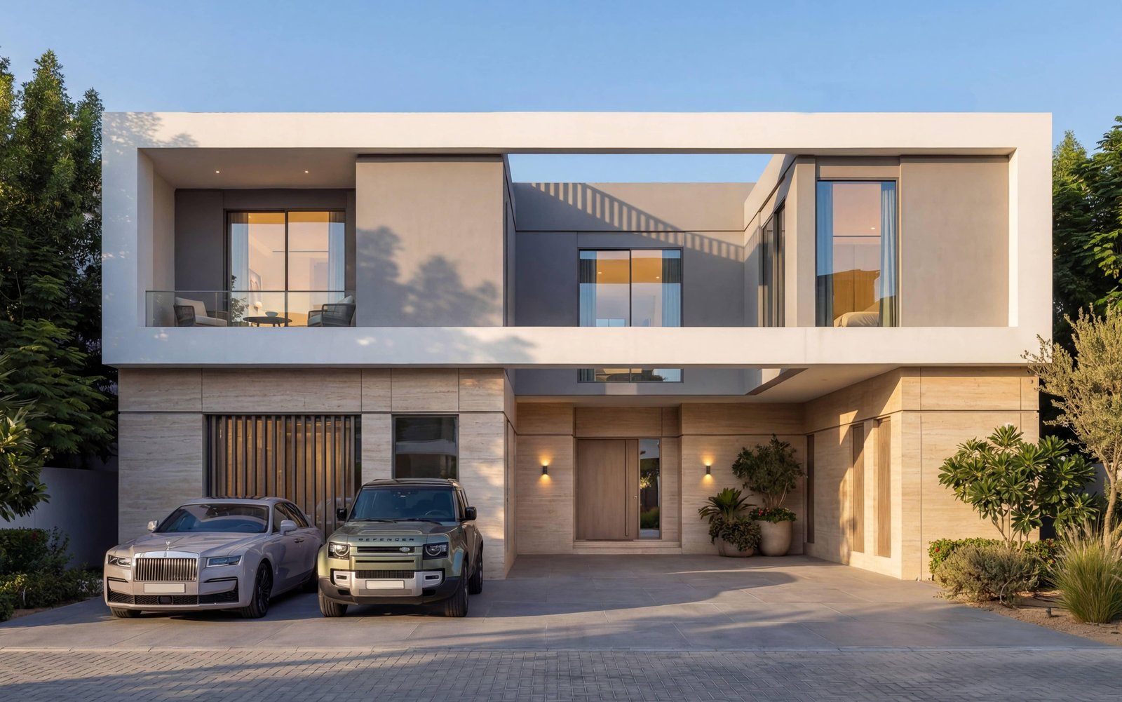 High‑end residential exterior at Sobha City Abu Dhabi Phase 1 showcasing modern design and elegant façade treatments